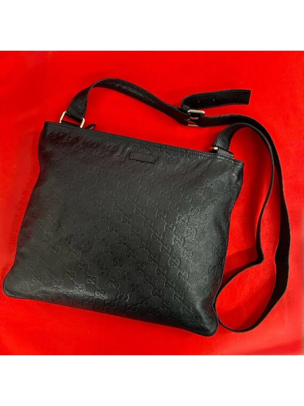 Gucci Guccissima GG All Over Pattern Log Leather Shoulder Bag Cross Crossbody